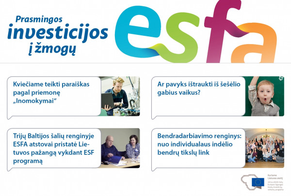 Kviečiame skaityti ESFA naujienlaiškį Nr. 11