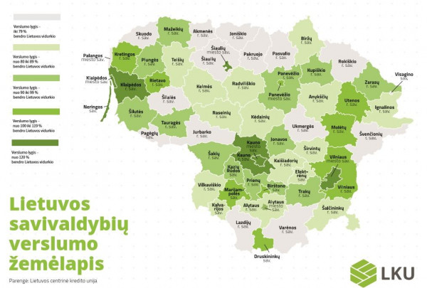 Verslumo žemėlapis: įmonės koncentruojasi didmiesčiuose, veiklūs gyventojai – kurortuose