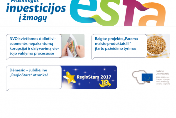 Kviečiame skaityti ESFA naujienlaiškį Nr. 21!