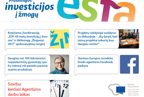 Kviečiame skaityti ESFA naujienlaiškį Nr. 34!