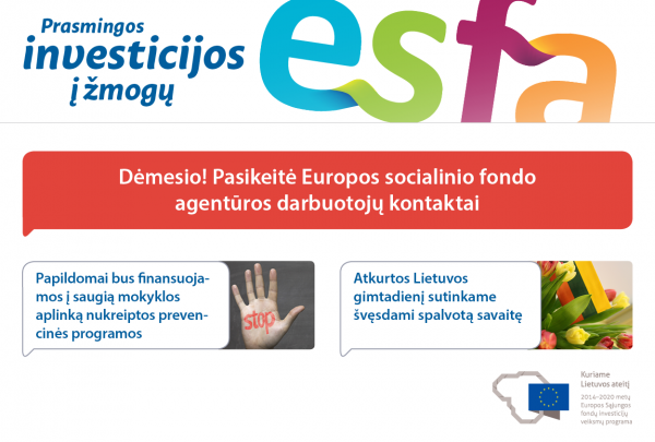 Kviečiame skaityti ESFA naujienlaiškį Nr. 43!