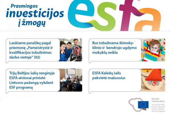 Kviečiame skaityti ESFA naujienlaiškį Nr. 39!