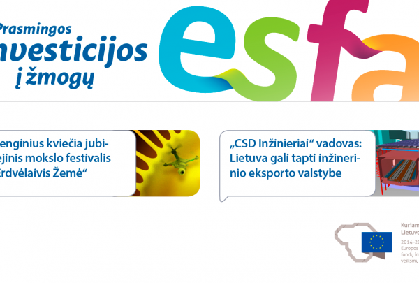 Kviečiame skaityti Europos socialinio fondo agentūros naujienlaiškį!