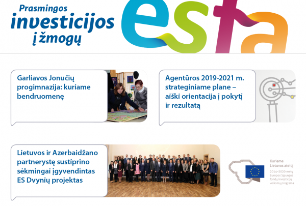 Kviečiame skaityti Europos socialinio fondo agentūros naujienlaiškį